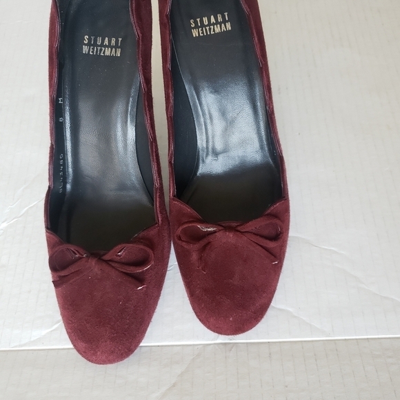 STUART WEIZTMAN BURGUNDY SUEDE PUMP HEEL SHOE SIZE 8M - Picture 2 of 15